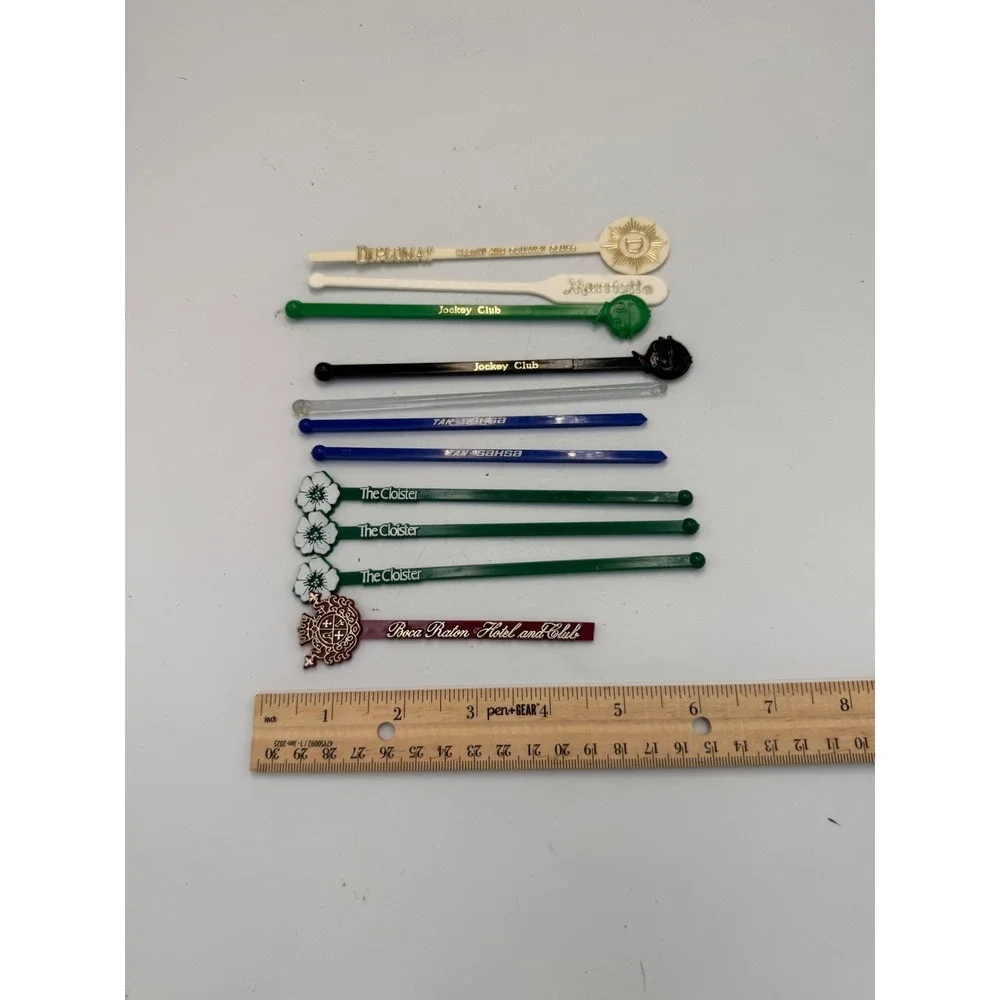 Vintage Hotel Swizzle Stick Cocktail Stirrers Lot The Cloister Jockey Club 11pc
